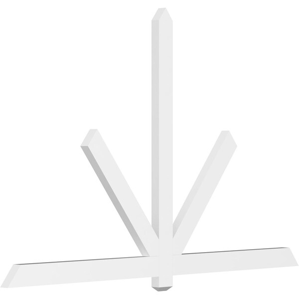 Ekena Millwork Kennewick Architectural Grade PVC Gable Bracket, 84"W x 52 1/2"H x 2"D x 4"F, 15/12 Pitch GBP084X53X0204KEN00 - main